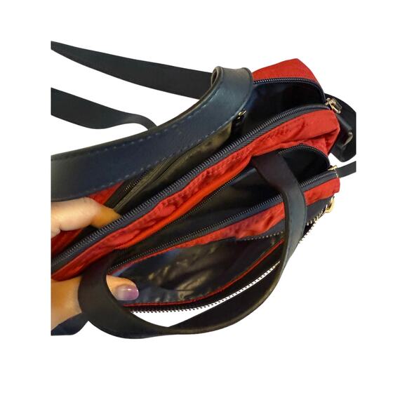 Jambu‎ Embroidered Floral Red Multiuse Crossbody Bag Travel Cosmetic Small - Picture 3 of 12